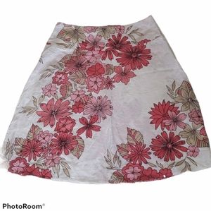 Kim & Cami Embellished White Pink A line Floral Skirt sz S